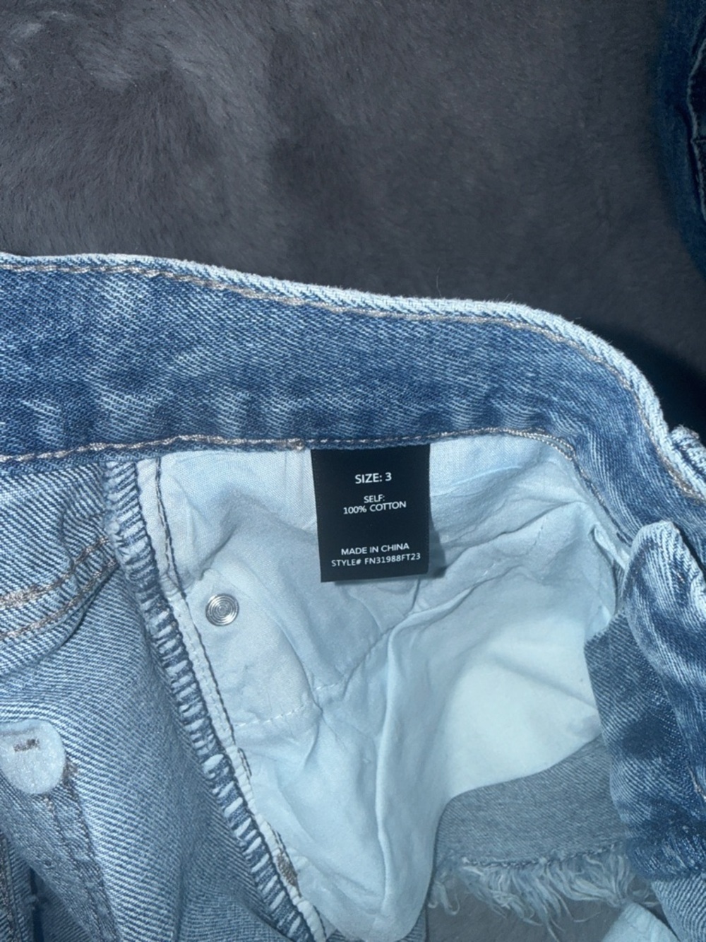 Fashion Nova Light Blue Star-Embellished Denim Shorts - Picture 7 of 9